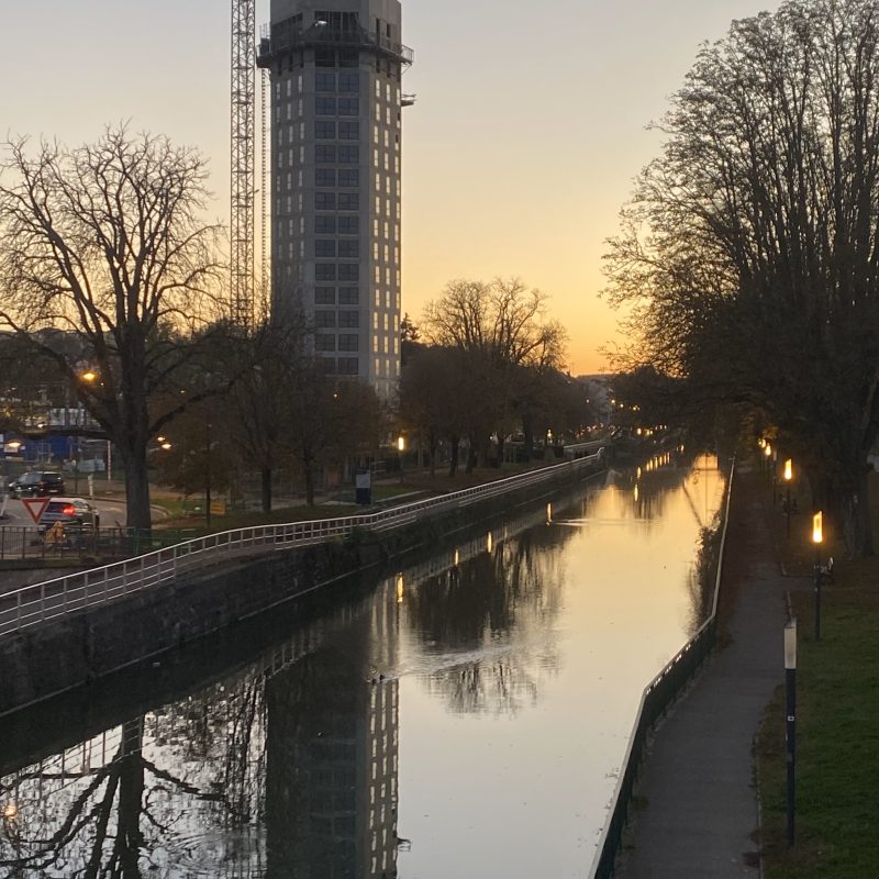 La tour Elithis à Mulhouse en cours de construction